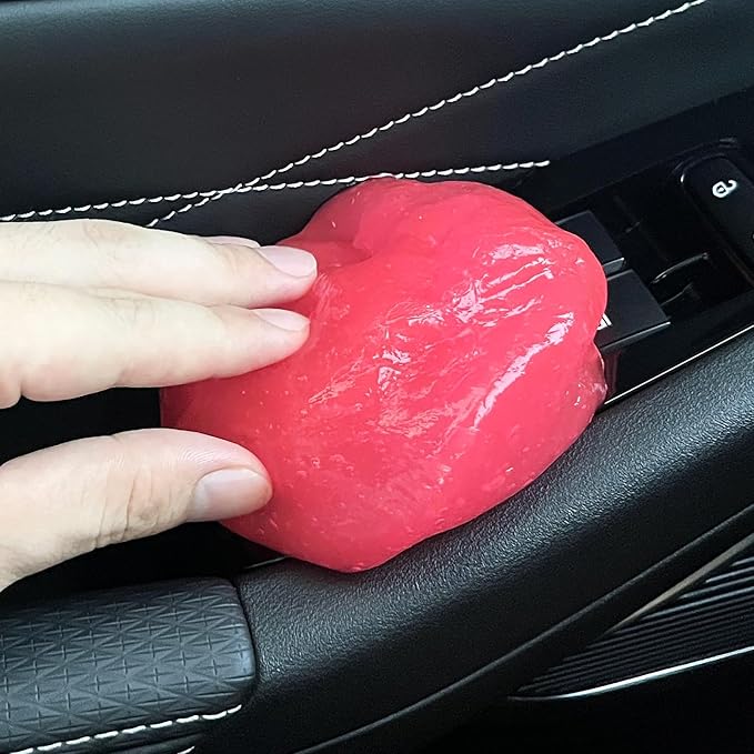 Pink Car Cleaning Gel, Cute Car Accessories for Women Interior, Car Detailing Kit for Vents, Dust Cleaning Slime, Keyboard Cleaner Putty, Car Essentials for New Car, 5.6oz