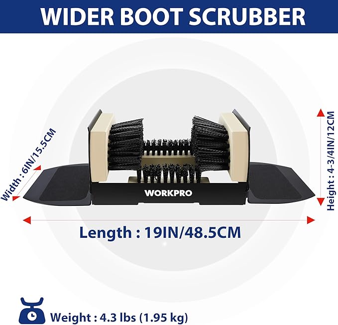 WORKPRO Boot Brush Scraper Outdoor, Shoe Cleaner Brush, Boot Scrubber, Heavy Duty Boot Cleaning Brush, 2 Pack