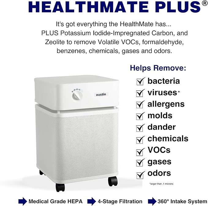 Austin Air Healthmate Plus, Sandstone - Powerful Air Purifier with Medical-Grade Filtration System, Eliminate Harmful Airborne Contaminants, Model B450