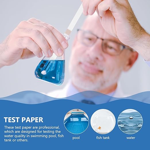 Totority 50pcs 4-in-1 Water Quality Testing Strips Kit for Ph, Free Chlorine, Total Alkalinity, and Hardness in Swimming Pools and Hot Tubs
