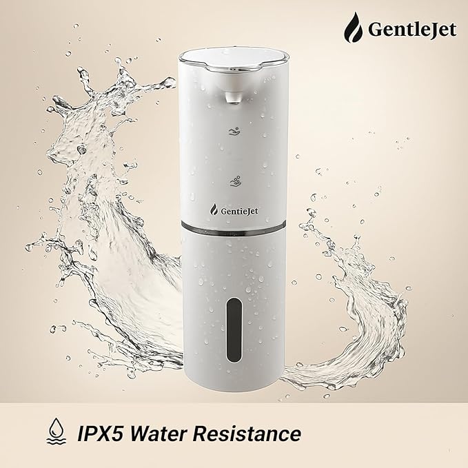 JetFoam Automatic Foam Soap Dispenser - Touchless Electric Soap Dispenser, USB-C Rechargeable, Adjustable Foam Levels, 10 oz Countertop Hands-Free Soap Pump for Bathroom & Kitchen