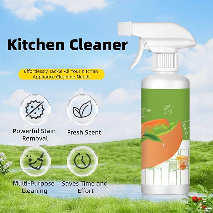Multi-Purpose Cleaner, Natural Enzyme Formula to Household Appliances, Kitchen Appliance Cleaner, Easy Cleaning Household Items, for Hold, Oven, Stove, Range Hood (2pcs)