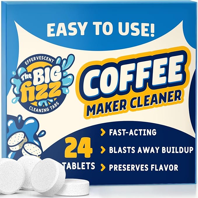 Coffee Maker Descaler - Easy to Use Coffee Machine Tablets Compatible with All Major Brands - Fast Acting Descaling Tablets Preserves Brew Flavor & Machine Longevity (24 Count)