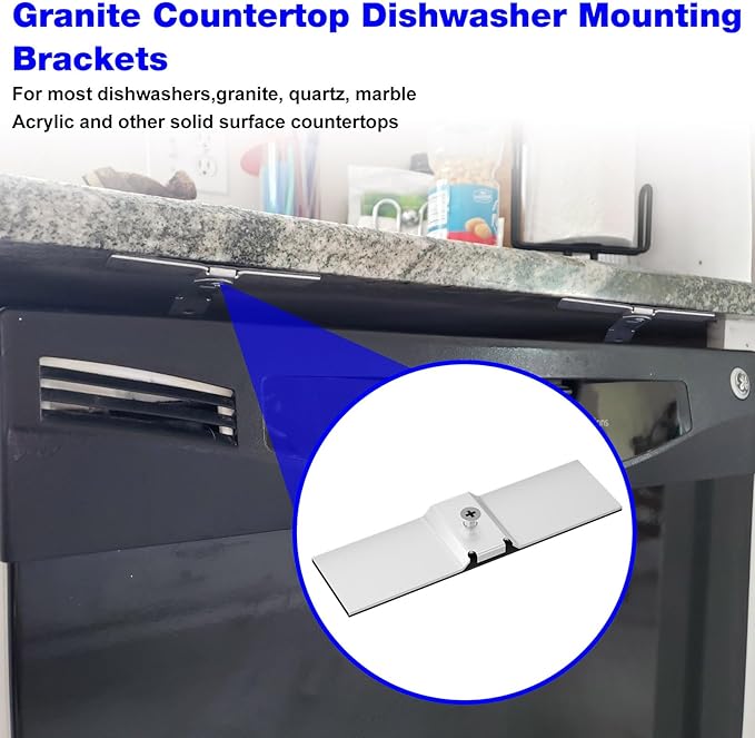 Granite Dishwasher Mounting Bracket Kit - Granite Grabber Dishwasher Mounting Bracket Suitable for Dishwasher Countertop Installation Kit