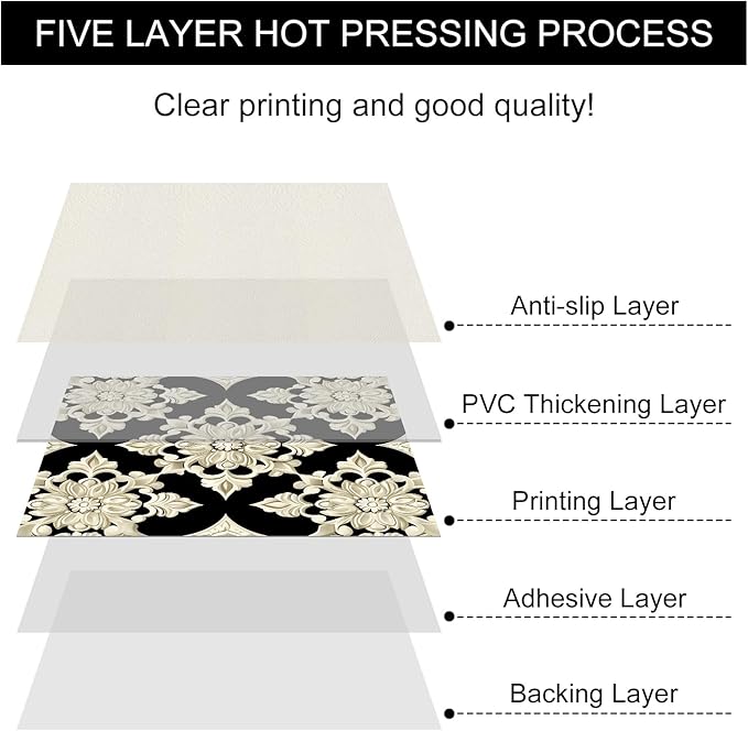 10PCS 12x12 Inch Baroque Floral Peel and Stick Floor Tiles Removable Self Adhesive Vinyl Flooring Stickers for Bathroom Living Room Bedroom Home Decor