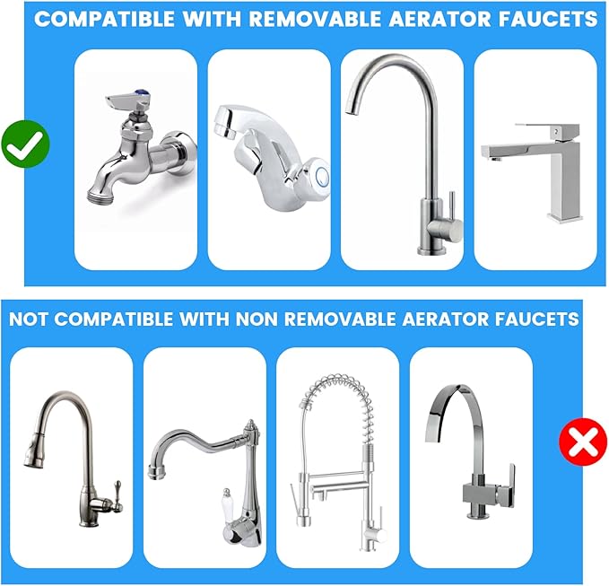 SDTC Tech Dishwasher Faucet Adapter, 2 Pack Portable Dishwasher Snap Adapter Connection Accessories 15/16-27 Male or 55/64-27 Famale, for Kitchen/Bathroom Faucet, Chrome