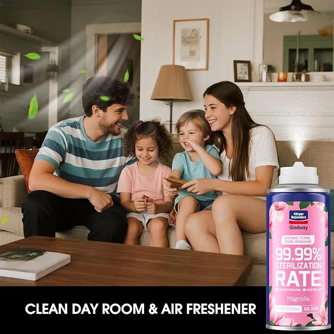 Glodway Air Refresher,Odor Eliminator Remover Spray,Odor Remover,Long-Lasting Scent For Home,Couch,Mattress,Furniture, bathroom,Fabrics & Trash,6 Ounce,Magnolia,Tropical Flavor,4 Pack