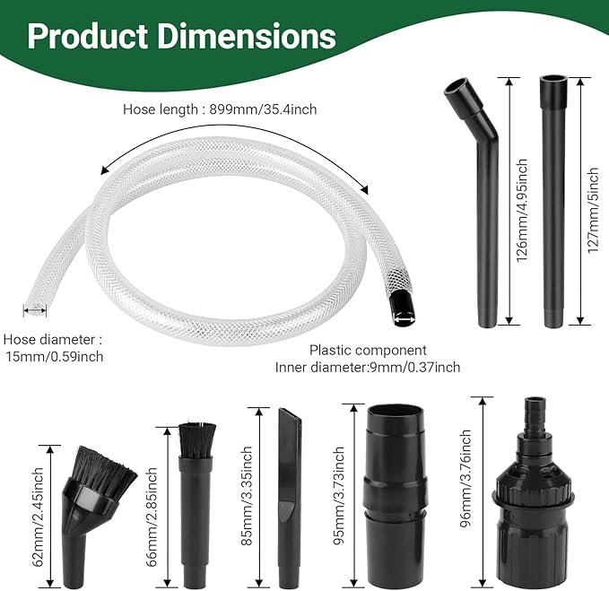 EZ SPARES 7PCS Micro Vacuum Attachment,7 Piece Universal Vacuum Cleaner Attachment, Mini Micro Kit Keyboard Crevice Cleaning Tool Brush Kit