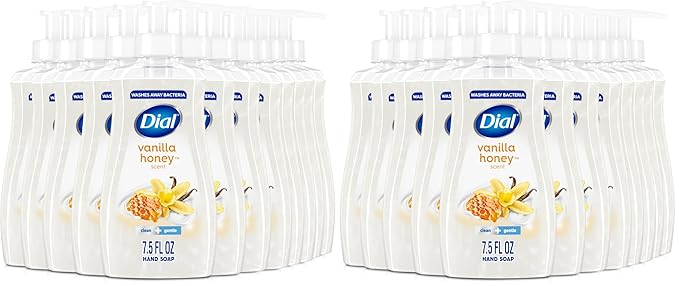 Dial Liquid Hand Soap, Vanilla Honey, 7.5 fl oz, Pack of 24