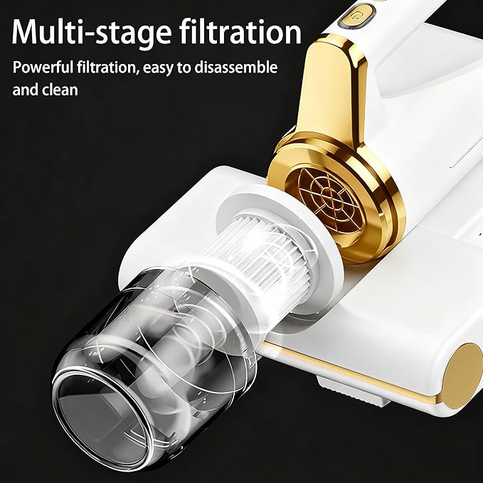 Mattress Vacuum Cleaner, 14Kpa Bed Vacuum Cleaner with 253.7nm UV-C Light, Versatile Wireless Handheld Vacuums with HEPA Filter and USB-C Charging Port for Bed, Sofa, Clothes, Crib