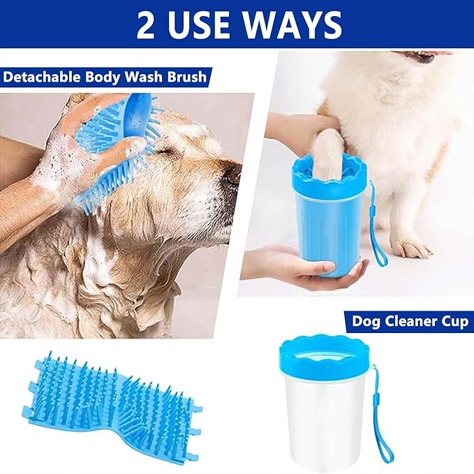 Dog Paw Cleaner,Paw Cleaner for Dog,Pets Foot wash Cup-Dog wash paw Cup-Pet Foot Cleaner for Small Medium Breed Dogs/Cats Pet Clean Paws Miracle Tool(with 1 Towel& 1Brush)