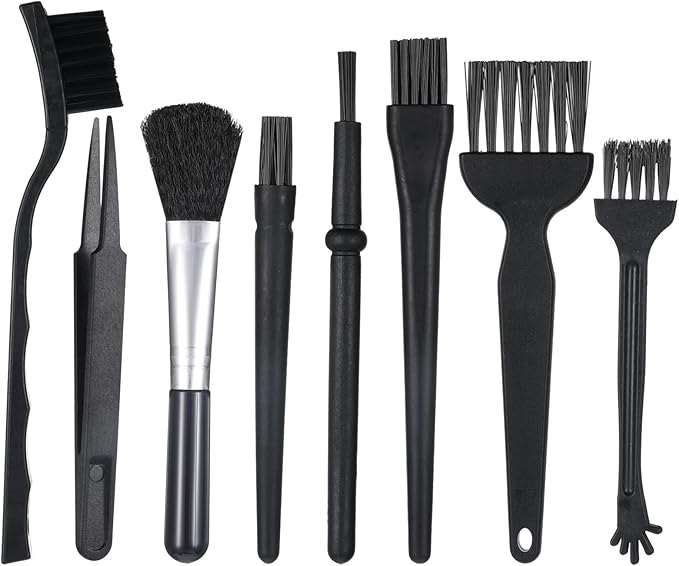 8 PCS Anti Static Brush Keyboard Brush Computer Cleaning Kit Anti Static Electronic Dust Clean Brushes for Laptop Keyboard Camera Computer (Black)