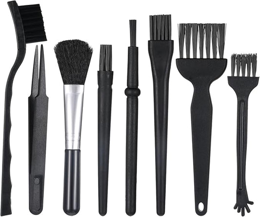 8 PCS Anti Static Brush Keyboard Brush Computer Cleaning Kit Anti Static Electronic Dust Clean Brushes for Laptop Keyboard Camera Computer (Black)