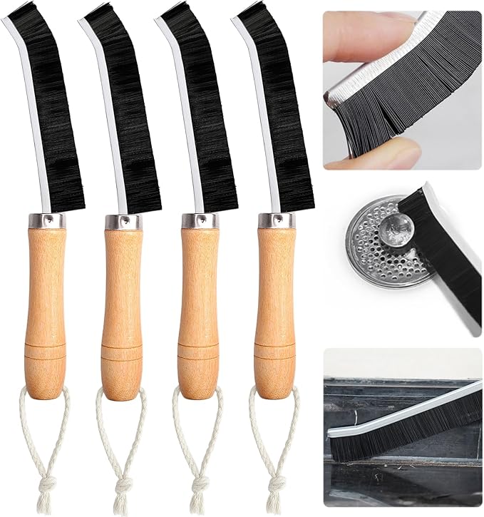4 Pcs Crevice Cleaning Brush, 2023 New Multifunctional Hard Bristle Crevice Cleaning Brush,Bathroom Gaps Brush, Grouting Cleaning Brush,Crevice Cleaning Tool for Corner Kitchen Window Groove