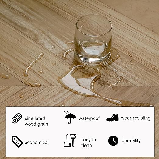Oxdigi Peel and Stick Herringbone Vinyl Flooring Roll 23"x 118"/19 Sq.Ft, Self Adhesive Vinyl Floor Tiles Wood Plank Flooring Waterproof Wear-Resistant for Any Room, DIY Floor Coverings, Nature Wood