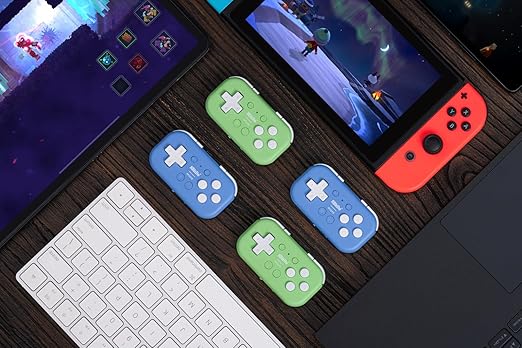 8Bitdo Micro Bluetooth Gamepad Pocket-sized Mini Controller for Switch, Android, and Raspberry Pi, Supports Keyboard Mode (Green)