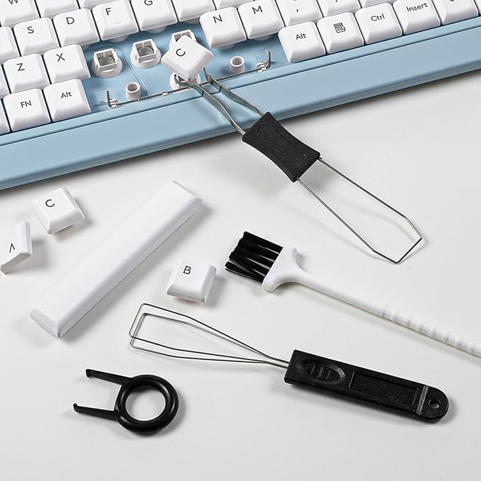 Bremorou Key Puller Set 4 Pcs Keyboard Cleaning Tools Kit Include Keycap Puller Switch Pullers IC Extractor Mini Cleaning Brush for Computer Motherboard Camera Small Space for Mechanical Keyboards