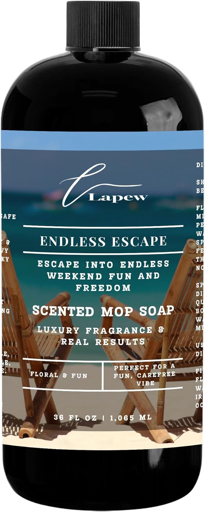Luxury Floor Cleaner, Scented Mop Soap Concentrate | Hard Floor Cleaner for Tile, Vinyl, Laminate, LVP & Sealed Hardwood | Low-Foam, Streak-Free | 36 oz | Endless Escape