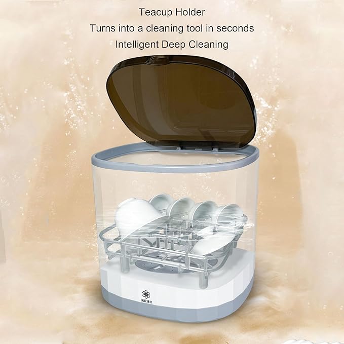 Compact Mini Dishwasher 4L, Fully Automatic Portable, USB Rechargeable, 360° Omni Directional, Suitable for Home Use, Dish and Tea Cup Washing Machine
