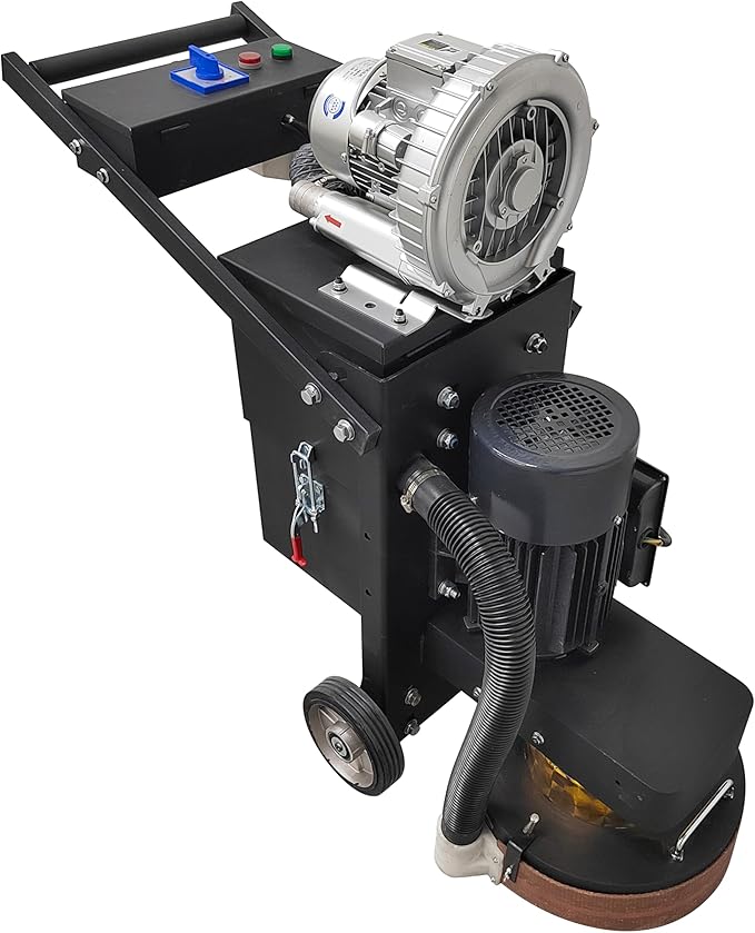 TECHTONGDA Electric Floor Grinder for Concrete Epoxy Ground with Vacuum Dust Collector Sander Polisher for Removing Floor Coating with 4 Heads External Fan 380 Type 220V
