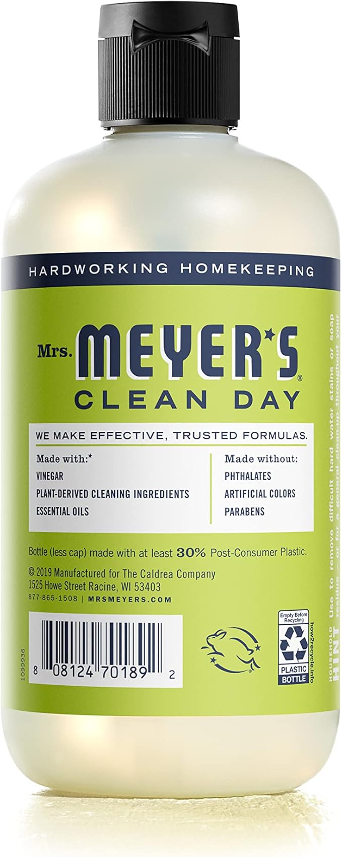 MRS. MEYER'S Clean Day Vinegar Gel Cleaner, Lemon Verbena (12 Fl Oz, Pack of 1)