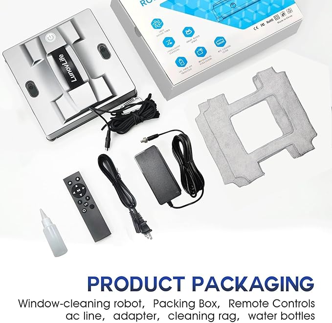 2026 New Window Cleaning Robot -Ultimate 6-Nozzle Precision Spray, 5600Pa Suction, Edge Detection & UPS Safety, automatic window cleaner,Perfect for Frameless/Frosted Glass High-Rise Windows
