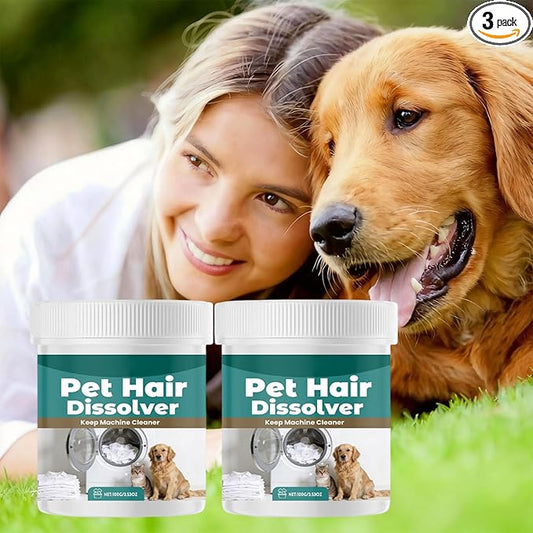 Washing Machine Pet Hair Dissolver,Pet Hair Dissolver & Laundry Cleaner,Gently Removes Dog Cat Hair from Clothes,Safe for Washing Machine,Effective for Home Fabric Care (2, 100g)