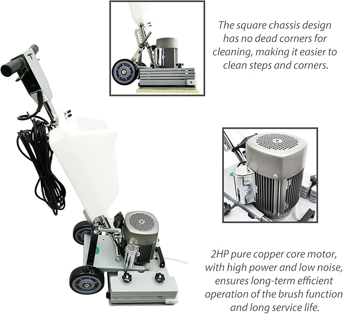 110V Floor Polishing Machine, Square Chassis Multi-functional Floor Scrubber Machine, Heavy Duty Grinding Buffer