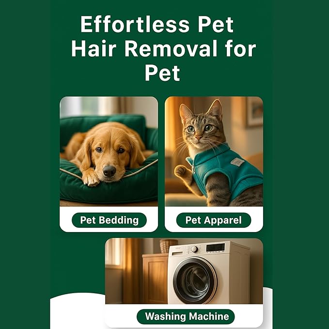 Pet Hair Dissolver for Washing Machine, Pet Hair Remover for Laundry, 96.7% Dissolution Rate, Pet Fur Remover for Dogs, 12 Sachets (2 Boxes), Up to 12 Months of Use, HE/Top/Front-Load