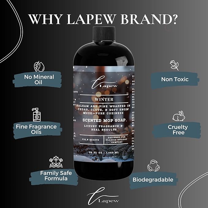 Luxury Floor Cleaner, Scented Mop Soap Concentrate | Hard Floor Cleaner for Tile, Vinyl, Laminate, LVP & Sealed Hardwood | Low-Foam, Streak-Free | 36 oz | Winter