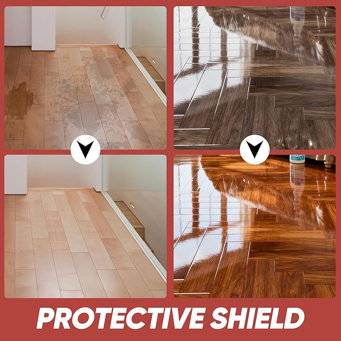 Floor Restore Cleaner, High Solid Content Floor Polish for Shine Renewal & Protective Layer, Helps Conceal Small Scratches, Quick-Drying Protective Finish (1 PACK)