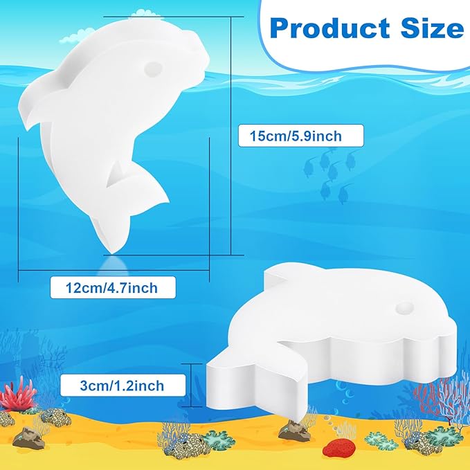 Patelai 40 Pcs Hot Tub Sponge Spa Cleaning Sponges for Hot Tub Oil Absorbing Cleaning Scum for Spa, Bathtub and Swimming Pool to Soak up Oils Bathtub Accessories(White Dolphin)