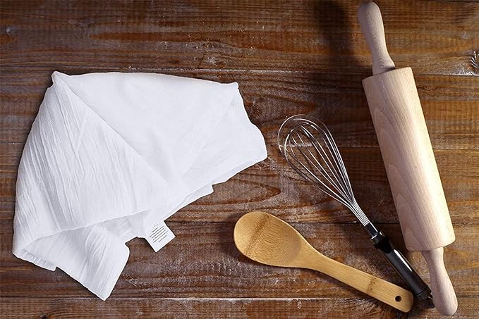 SIMPLI-MAGIC Flour Sack Kitchen Towels 24"x24" (12 Pack) – 100% Cotton, Lint-Free, High Absorbent Tea Towels – Perfect for Dish, Baking, Crafting