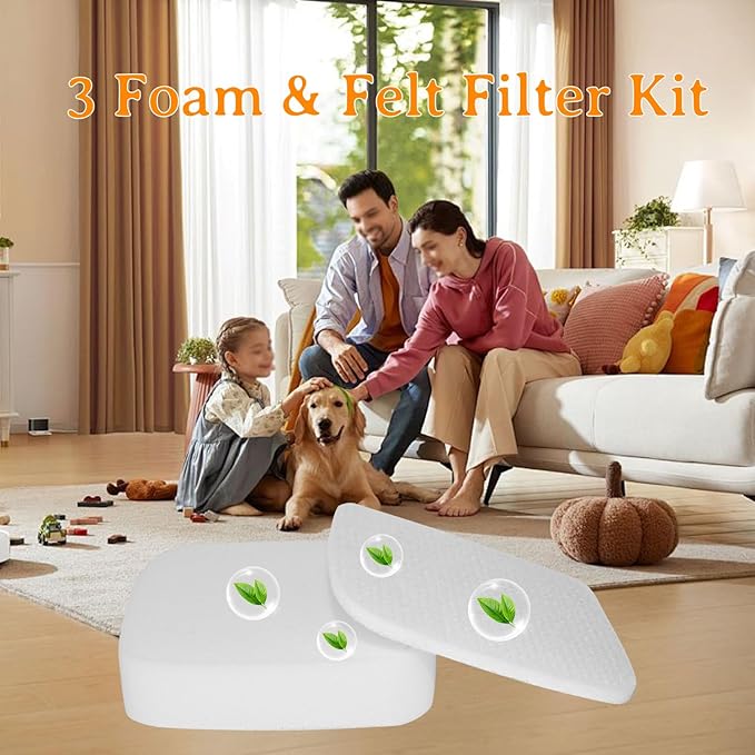 UV850 Replacement Filters for Shark Performance Lift-Away UV850 UV900 DuoClean Upright Vacuum, Compare to Part # XHF320 & XFFK602UKT (3Foam+3 Felt Filter Set)