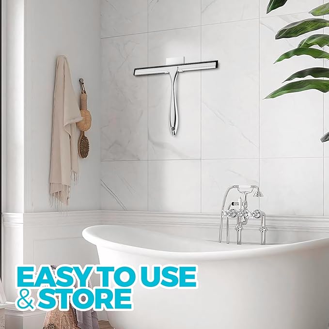 2 Pack Stainless Steel Rustproof Squeegee for Shower Glass