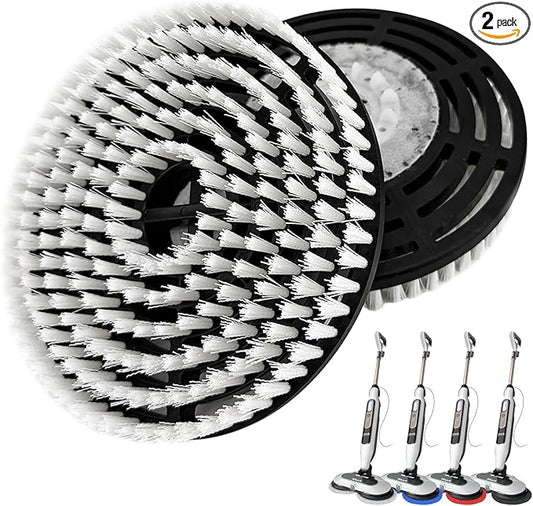 Steam Cleaner Mop Replacement Brush Heads for Shark steam and Scrub mop S7000 S7201 S7005 S7020 S7001C S7000AMZ S8001, Upgraded Scrubbing & Polishing Pads for Deep Cleaning Hard Floors, Black & White