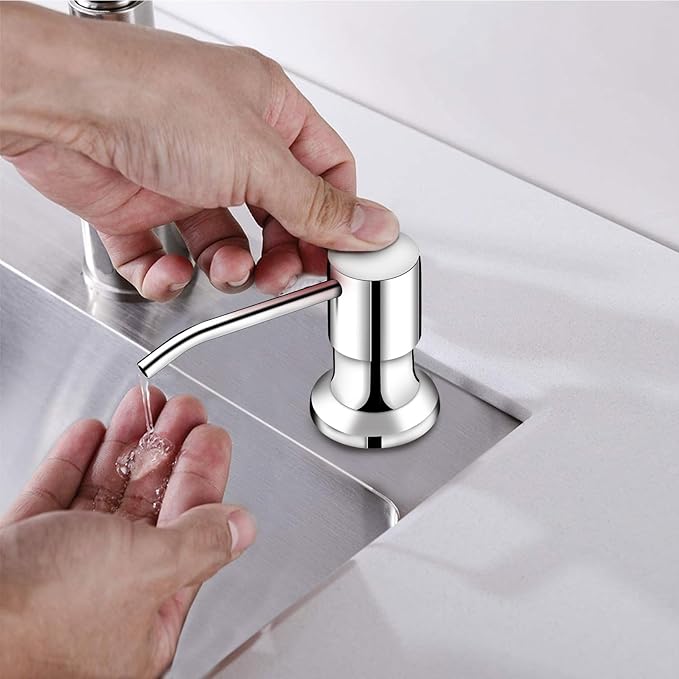 Sink Soap Dispenser, Kichen Sink Soap Dispenser, 47" Extension Tube kit, Under Sink Soap Dispenser Pump, No Need More Refills （Chrome）