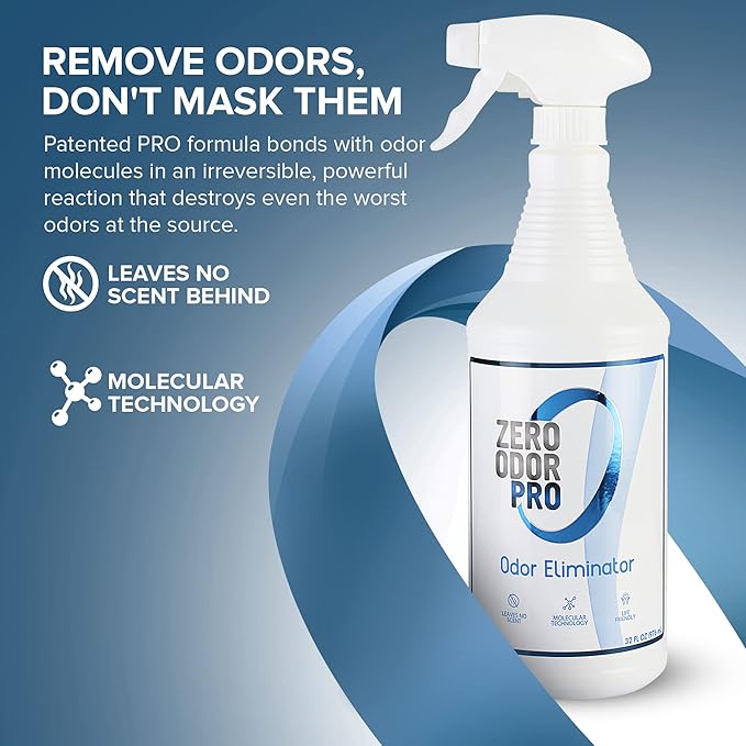 Zero Odor Pro - Commercial Strength Eliminator Odor Neutralizer, Room Deodorizer Odor Eliminator Musty Smell - Strongest Odor Eliminator Trigger Spray, (32-ounce) (Pack of 2)