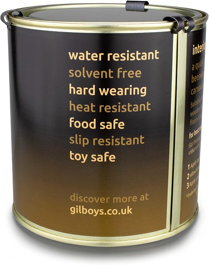 Gilboys Hard Wax Oil - Interior Wood Finish - 500ml - All Natural, Quick Drying, Water & Heat Resistant - Perfect for Sealing & Finishing Kitchen worktops, Stairs, Floors, Doors & Dining Tables…