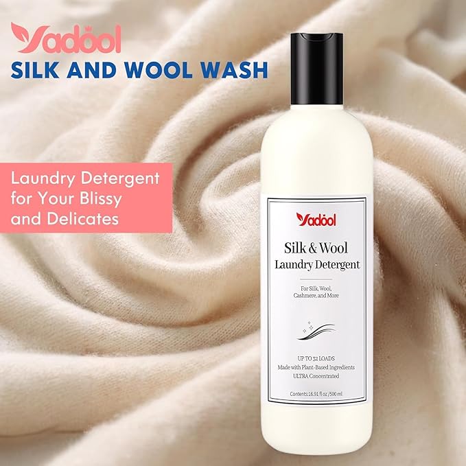 Silk & Wool Laundry Detergent, Cashmere Detergent, Double Concentrated Cashmere Shampoo, Compatible With Silk, Wool, Cashmere Delicate Wash, Soft And Comfortable - 16.91 Fl Oz
