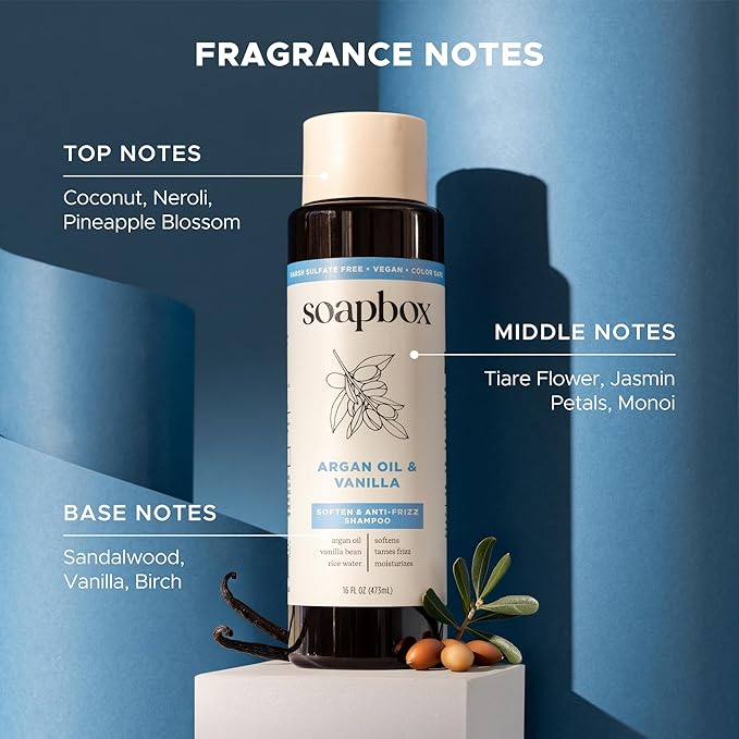 Soapbox Argan Shampoo & Conditioner Set, Volumizing, Vegan, Color Safe, Harsh Sulfate & Silicone Free, 1 Liter Each (Pack of 2)