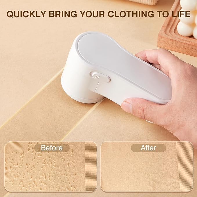 Fabric Shaver, Lint Remover Rechargeable, Electric Portable Sweater Defuzzer Digital LED Display to Remove Pilling for Clothes, Furniture, Sweater, (White)