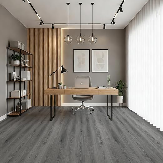 Art3d 15 Sq.ft Peel and Stick Floor Tiles, 10Pcs Luxury Vinyl Plank Flooring Wood Look, 36" × 6" Adhesive and Waterproof Tile Sticker for Bedroom, Living Room, Kitchen, Gray