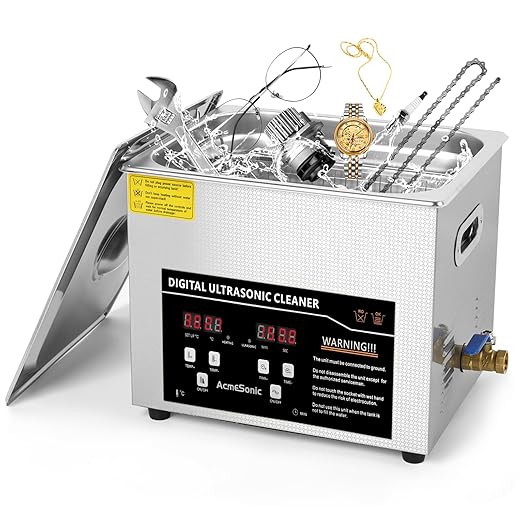 Ultrasound Cleaning Machine 10L Digital Ultrasonic Parts Cleaner with Timer 40kHz SUS 304 Stainless Steel Lab Sonic Cleaner for Professional Tools,Metal Parts,Jewelry,Eyeglasses