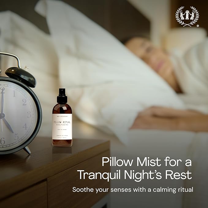 Muse Apothecary Pillow Ritual - Aromatic, Calming and Relaxing Pillow Mist, Linen and Fabric Spray - Infused with Natural Aromatherapy Essential Oils - 4 oz, Tonka Bean + Amber + Warm Cedarwood