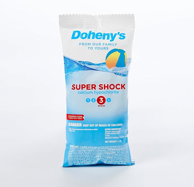 Doheny's Super Pool Shock | Pro-Grade Chlorine Shock, Quick-Dissolving, Fast-Acting 68% Cal-Hypo Granular Pool Shock | 6 x 1lb Bags, Proudly Made in The USA