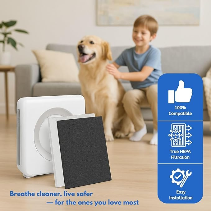 Nispira AP-1512HH Replacement Filter Compatible with Coway Airmega 200M Air Purifier AP-1518R Mighty Air (1) True HEPA (2) Activated Carbon 1 Set