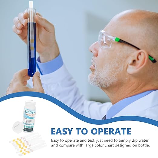 Totority 50pcs 4-in-1 Water Quality Testing Strips Kit for Ph, Free Chlorine, Total Alkalinity, and Hardness in Swimming Pools and Hot Tubs