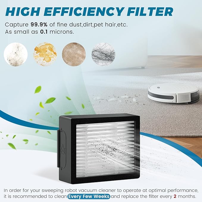 12 Pack Roomba Filters Fit for i-Robot Roomba I J E Series E5 E6 E7 i3 i3+ i4 i6 i6+ i7 i7+ i8 i8+ j7 j7+ Robot Vacuum Cleaners High-Efficiency Filter with 1 Cleaning Brush by Puxyblue
