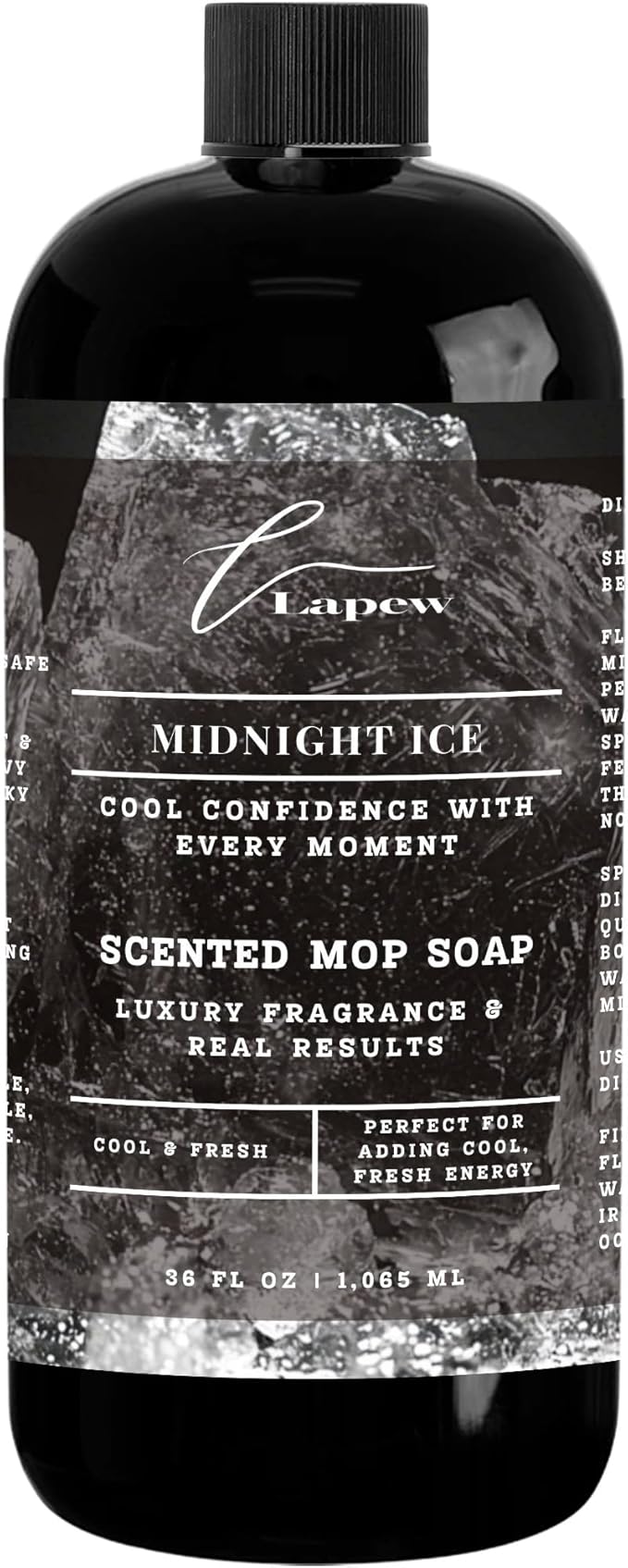 Luxury Floor Cleaner, Scented Mop Soap Concentrate | Hard Floor Cleaner for Tile, Vinyl, Laminate, LVP & Sealed Hardwood | Low-Foam, Streak-Free | 36 oz | Midnight Ice